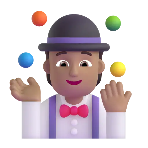 Person Juggling: Medium Skin Tone