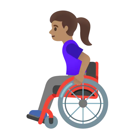 Woman in Manual Wheelchair: Medium Skin Tone