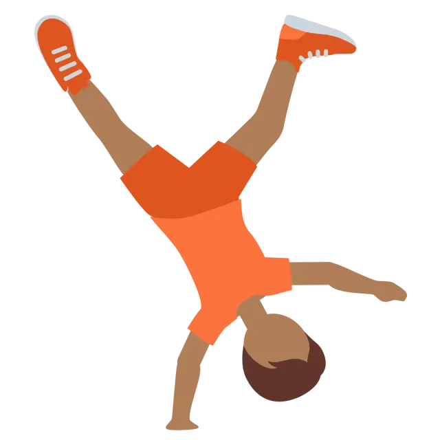 Person Cartwheeling: Medium-Dark Skin Tone