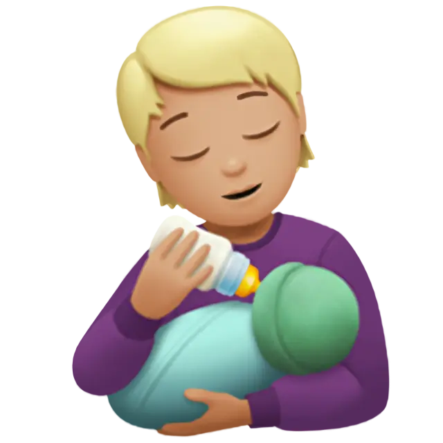 Person Feeding Baby: Medium-Light Skin Tone