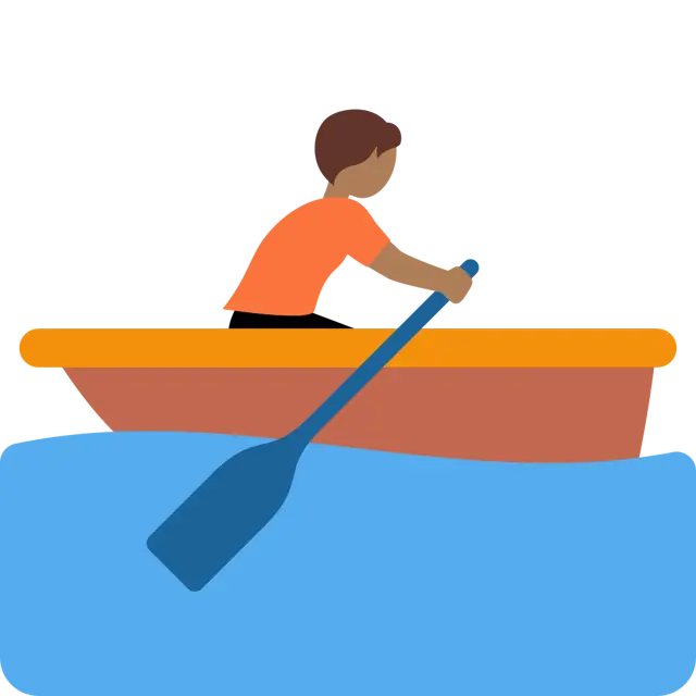 Person Rowing Boat: Medium-Dark Skin Tone