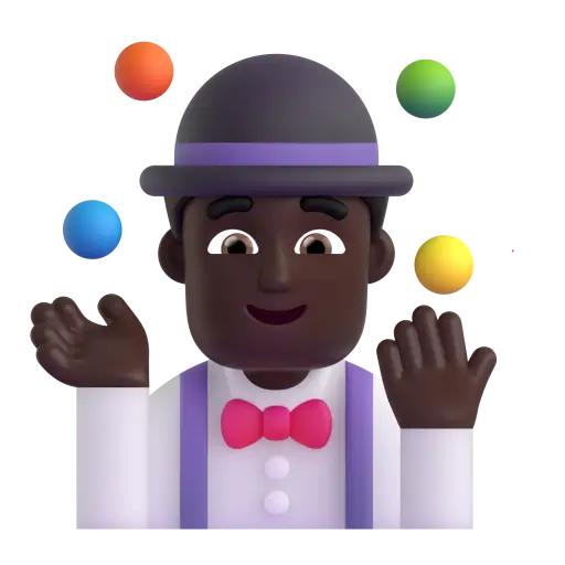 Man Juggling: Dark Skin Tone