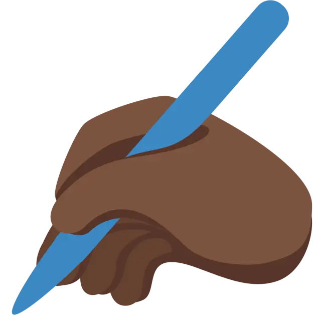 Writing Hand: Dark Skin Tone