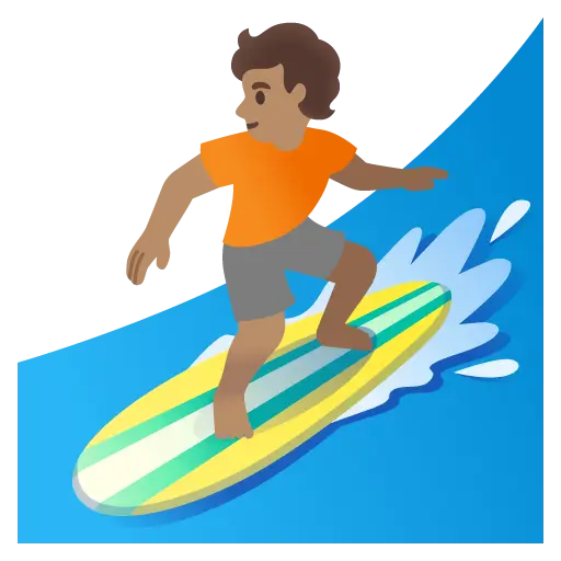 Person Surfing: Medium Skin Tone