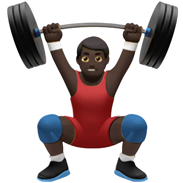 Man Lifting Weights: Dark Skin Tone