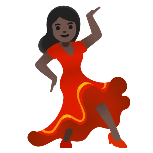 Woman Dancing: Dark Skin Tone