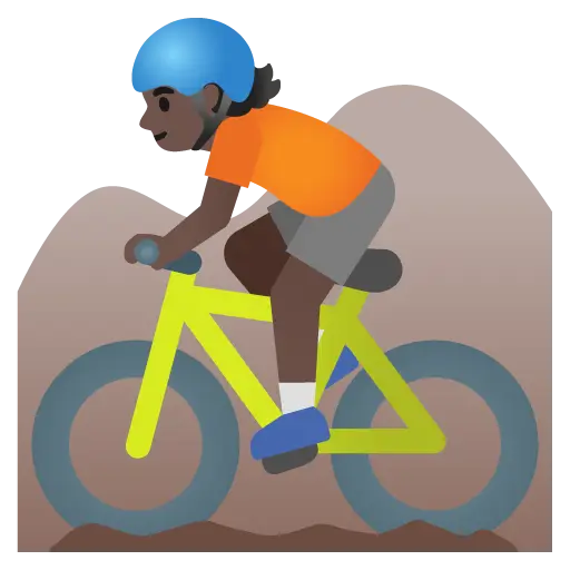 Person Mountain Biking: Dark Skin Tone