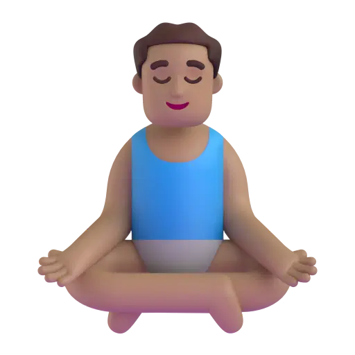 Man in Lotus Position: Medium Skin Tone