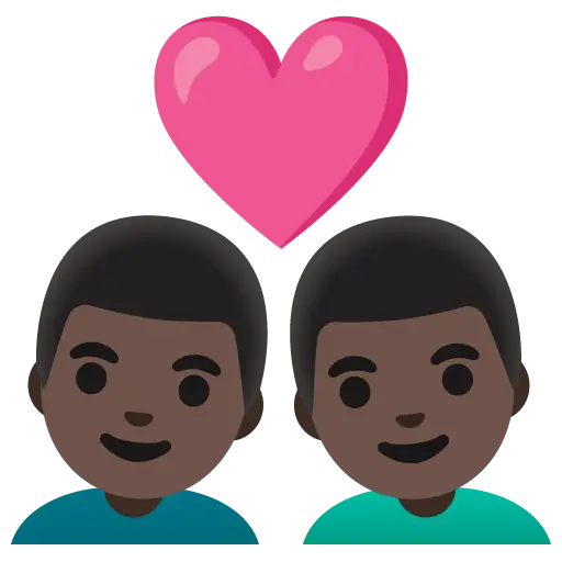 Couple with Heart: Man, Man, Light Skin Tone, Dark Skin Tone