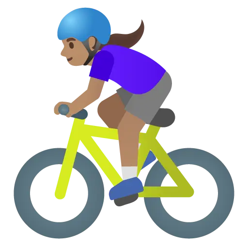 Woman Biking: Medium Skin Tone