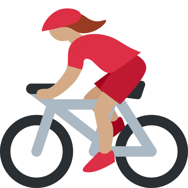 Woman Biking: Medium Skin Tone