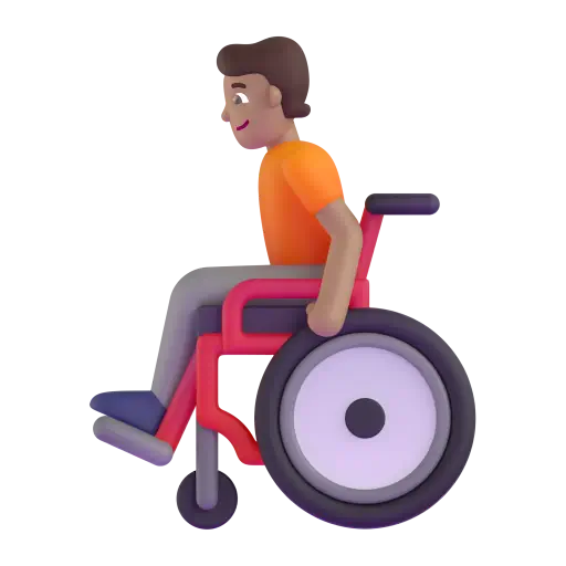 Person in Manual Wheelchair: Medium Skin Tone