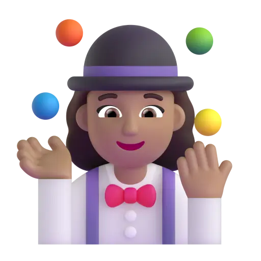 Woman Juggling: Medium Skin Tone