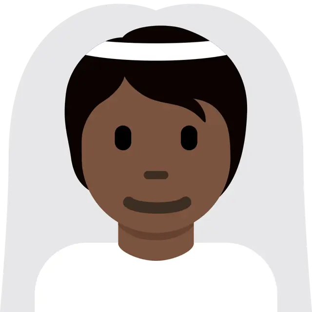 Person With Veil: Dark Skin Tone