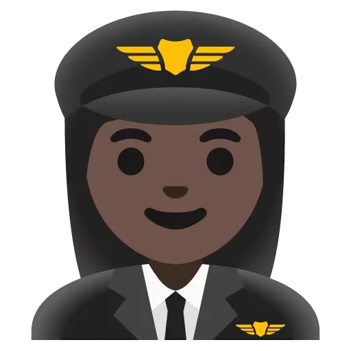 Woman Pilot: Dark Skin Tone