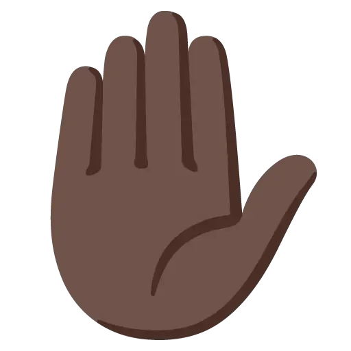 Raised Hand: Dark Skin Tone