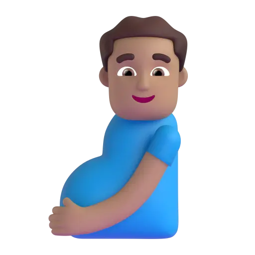 Pregnant Man: Medium Skin Tone