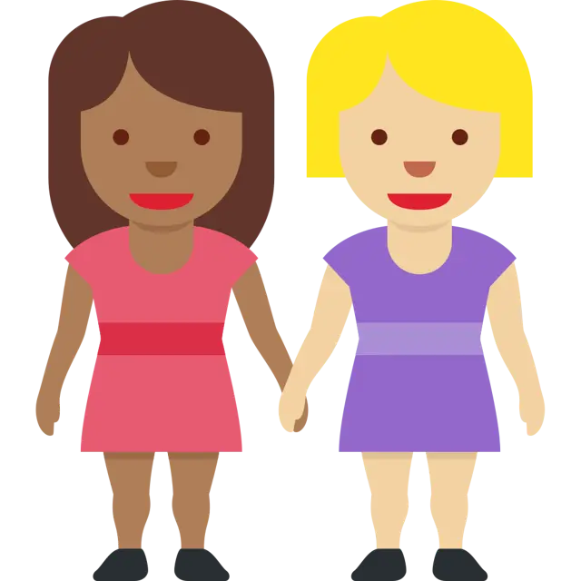 Women Holding Hands: Medium-Dark Skin Tone, Medium-Light Skin Tone