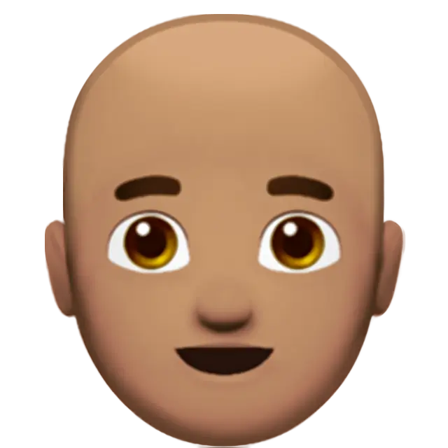 Man: Medium Skin Tone, Bald