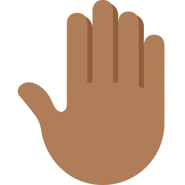 Raised Back Of Hand: Medium-Dark Skin Tone