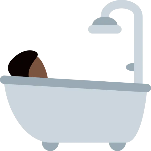 Person Taking Bath: Dark Skin Tone