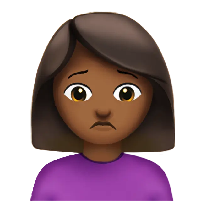 Woman Frowning: Medium-Dark Skin Tone