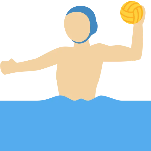 Man Playing Water Polo: Medium-Light Skin Tone