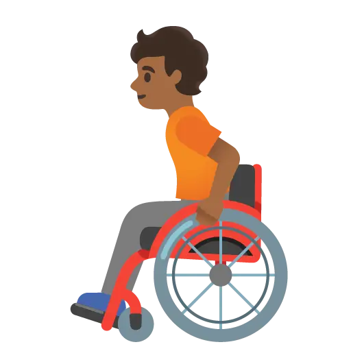 Person in Manual Wheelchair: Medium-Dark Skin Tone