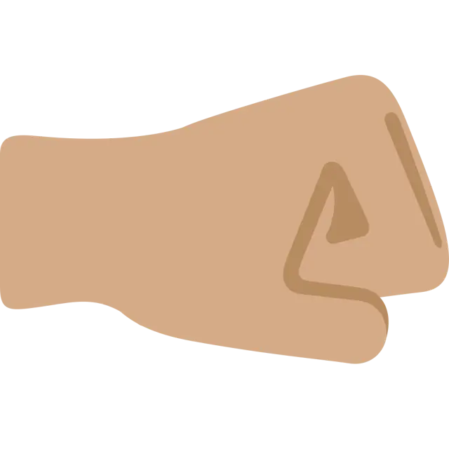 Right-Facing Fist: Medium Skin Tone