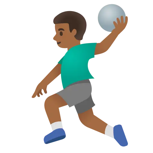 Man Playing Handball: Medium-Dark Skin Tone