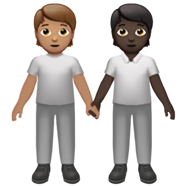 People Holding Hands: Medium Skin Tone, Dark Skin Tone