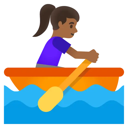 Woman Rowing Boat: Medium-Dark Skin Tone