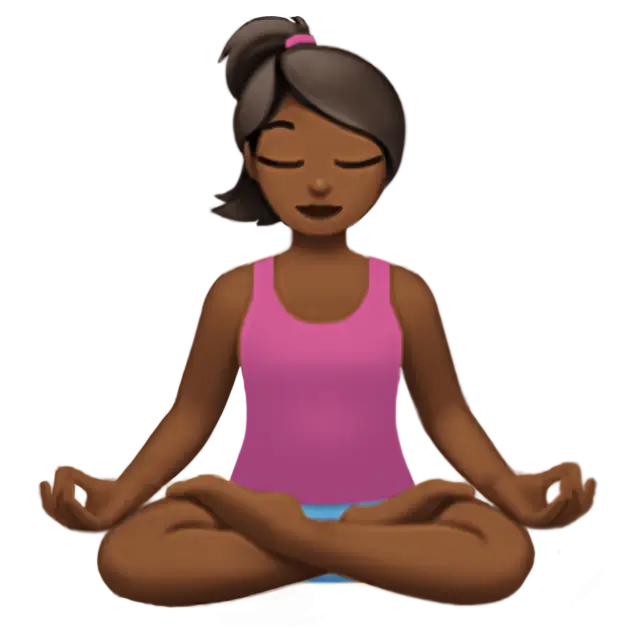 Woman in Lotus Position: Medium-Dark Skin Tone