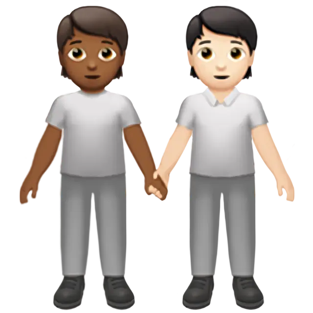 People Holding Hands: Medium-Dark Skin Tone, Light Skin Tone