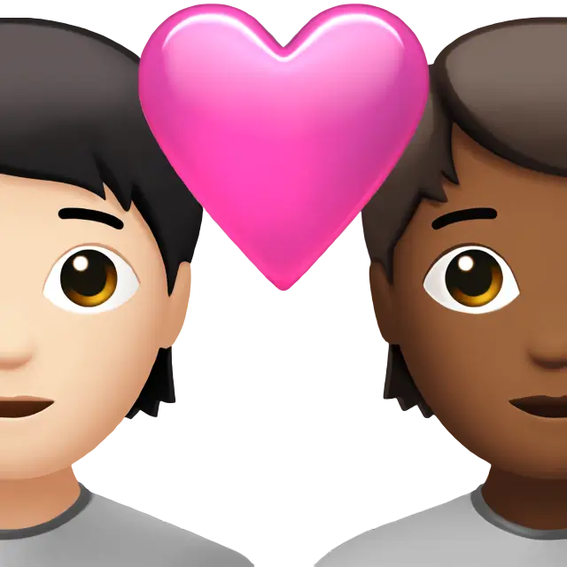 Couple with Heart: Person, Person, Light Skin Tone, Medium-Dark Skin Tone