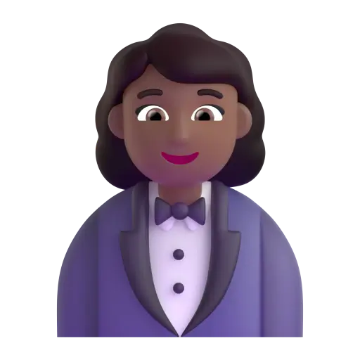 Woman in Tuxedo: Medium-Dark Skin Tone