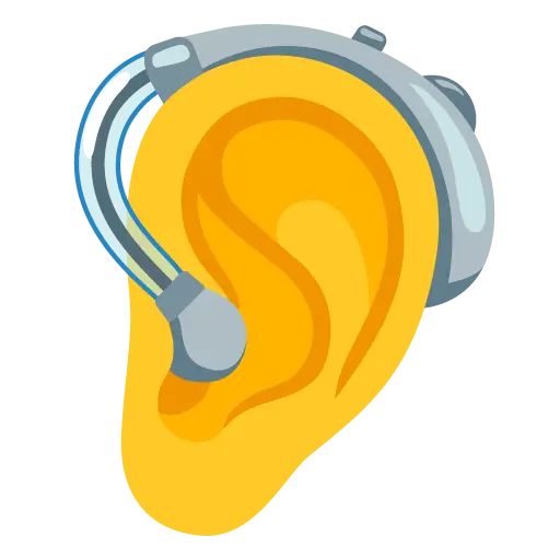 Ухо со слуховым аппаратом