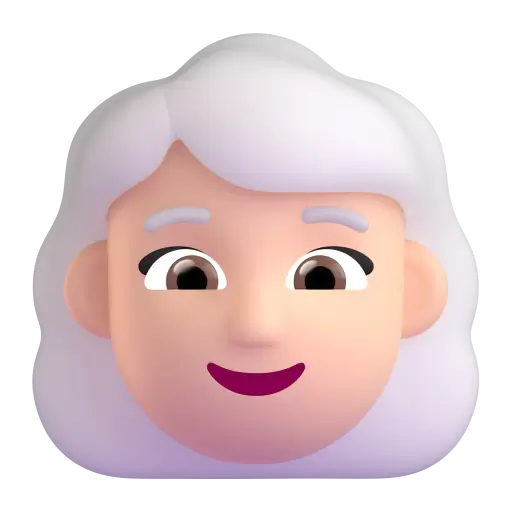 Woman: Light Skin Tone, White Hair