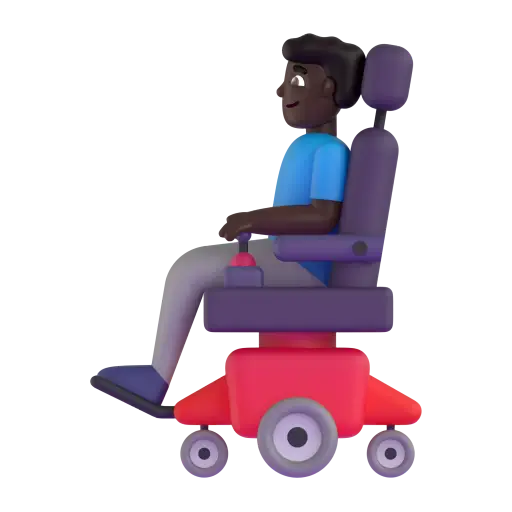 Man in Motorized Wheelchair: Dark Skin Tone