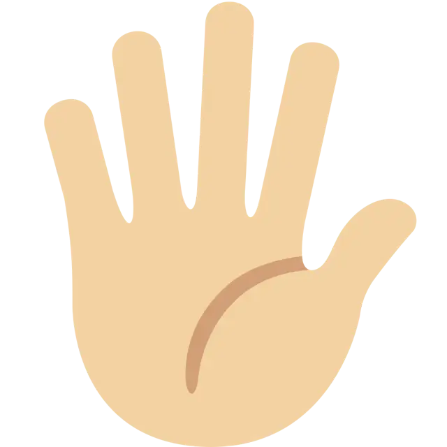 Hand With Fingers Splayed: Medium-Light Skin Tone