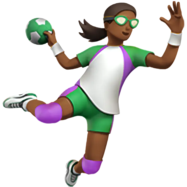 Woman Playing Handball: Medium-Dark Skin Tone