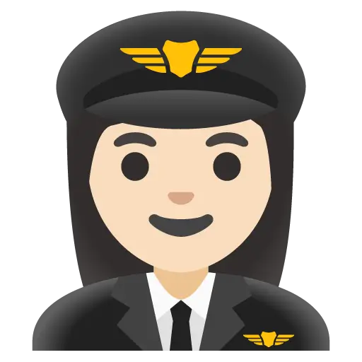 Woman Pilot: Light Skin Tone