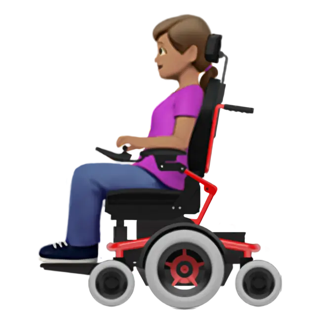 Woman in Motorized Wheelchair: Medium Skin Tone