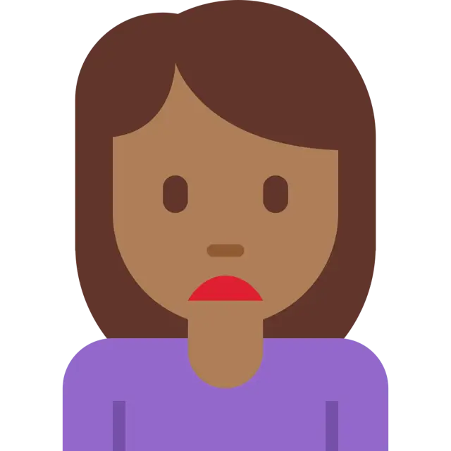 Woman Frowning: Medium-Dark Skin Tone