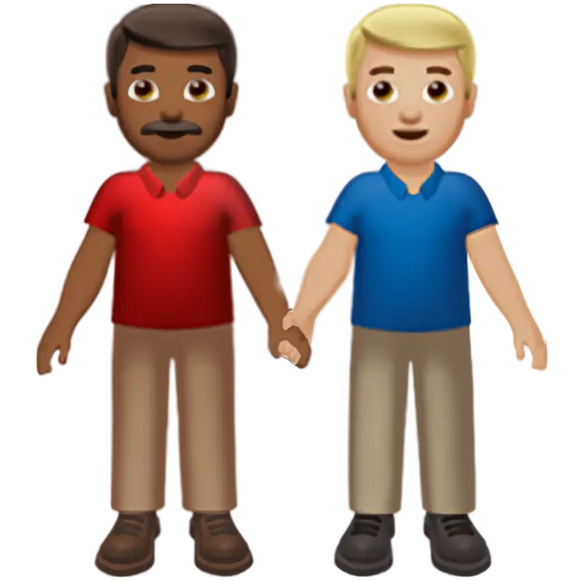 Men Holding Hands: Medium-Dark Skin Tone, Medium-Light Skin Tone