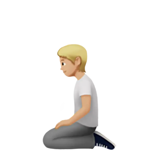 Person Kneeling: Medium-Light Skin Tone