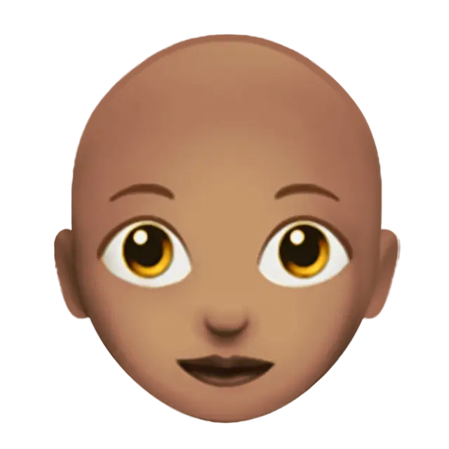 Woman: Medium Skin Tone, Bald