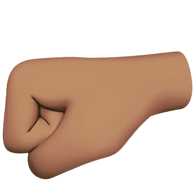 Left-Facing Fist: Medium Skin Tone