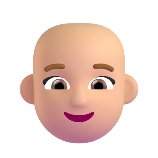 Woman: Medium-Light Skin Tone, Bald