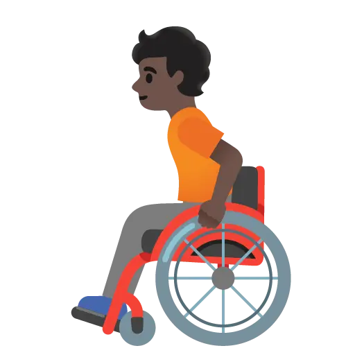 Person in Manual Wheelchair: Dark Skin Tone